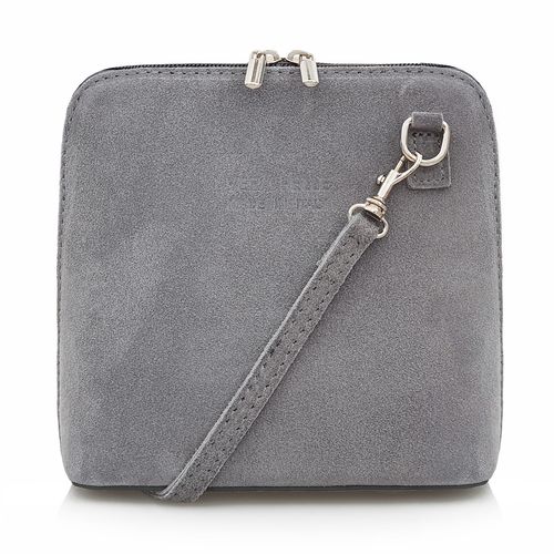 VERA PELLE torebka damska zamszowa listonoszka z paskiem V452 c.szara na Arena.pl