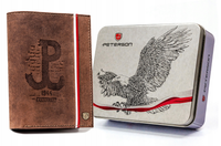 skórzany portfel męski z motywem patriotycznym - peterson