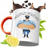 Kubek Pomarańczowy Dla Policjanta Idealny Prezent Z Nadrukiem Ze Zdjęciem