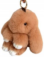 Brelok Królik do torebki torby zawieszka pompon  E1_3_Brązowy