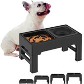 PODWÓJNA MISKA MISKI DLA PSA NIECHLAPIĄCA SPOWALNIAJĄCA REGULOWANA WYSOKOŚĆ