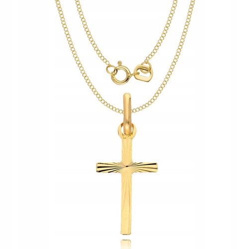 Złoty Łańcuszek 333 Krzyżyk Chrzest Komunia Grawer na Arena.pl