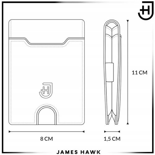 James Hawk Smart Wallet Skórzany portfel męski Slim Cienki 1,5 cm RFID na Arena.pl