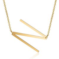 naszyjnik stal chirurgiczna literka n platerowana złotem nst995n