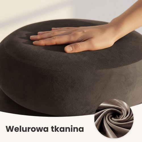 Pufa siedzisko do salonu SNUGGO welur ze schowkiem otwierana 42 cm Brązowa na Arena.pl