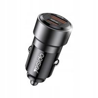Yesido ładowarka samochodowa Y54 60W QC3.0 USB-A+C + Kabel 60W Type-C - Lig