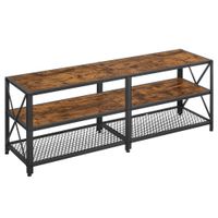 Szafka RTV 140x40x52 stolik rustykalny brąz loft z półkami stabilna