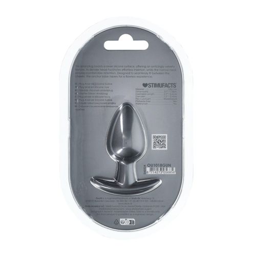 smooth silicone anal plug - medium - 3.1 / 7,9 cm - gunmetal na Arena.pl