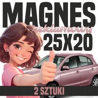 Mata Magnetyczna na Auto 25x20 cm - Profesjonalna Reklama magnes - 2 szt