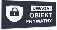 Tabliczka informacyjna ATRACYTOWA nierdzewna OBIEKT PRYWATNY DOWOLNY NAPIS