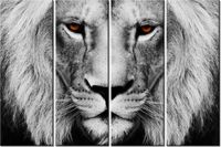 120CM 80 OBRAZ 4 ELEM LWIE SPOJRZENIE ŚCIENNY