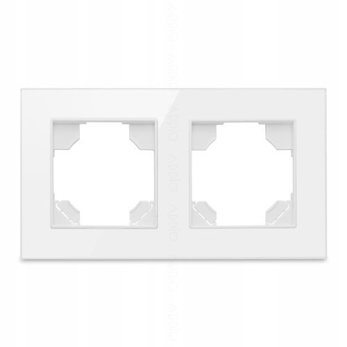 Kontakt BIAŁE GNIAZDKO ELEKTRYCZNE 2 z bolcem podwójne FI60 RAMKA SZKLANA na Arena.pl