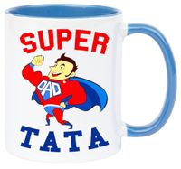 Kubek z nadrukiem prezent na DZIEŃ OJCA dla TATY biało/niebieski