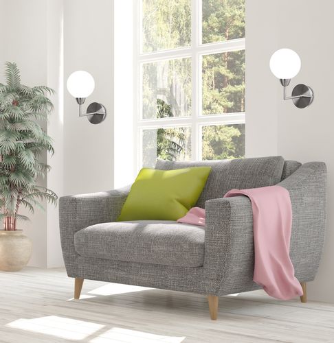 Kinkiet do sypialni Logos 21-05434 Candellux kula srebrny biały na Arena.pl