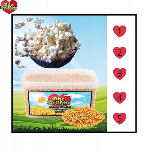 POPCORN KUKURYDZA ZIARNO DO PRAŻENIA BEZ SOLI 99,8% OTWARTYCH ZIAREN 4kg na Arena.pl