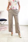 Simili Spodnie Damskie Prosta Nogawka Beż 3