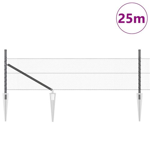 Ogrodzenie z słupkami Szary 0.4 x 25 m Stal pokryta PCV na Arena.pl