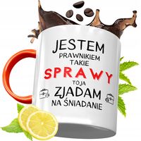 Kubek Pomarańczowy Dla Prawnika Prezent Z Nadrukiem Ze Zdjęciem