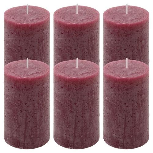 Zestaw świec rustykalnych, 11,5 cm, Ø 6,8 cm, bordowy, 6 szt na Arena.pl