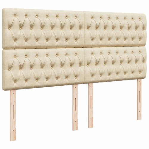 Łóżko kontynentalne z materacem, kremowe, tkanina, 180x200 cm na Arena.pl