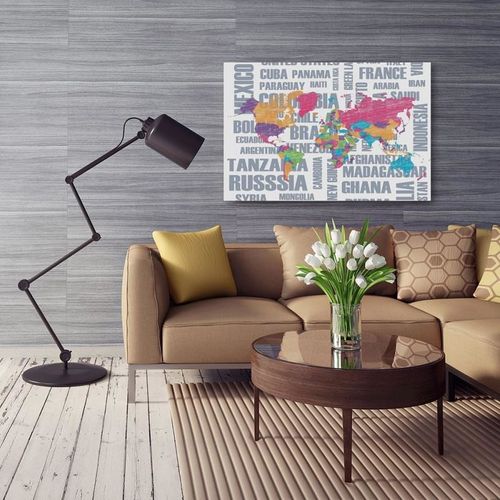 Obraz na płótnie - Canvas, Mapa malowana kredkami 50x40 na Arena.pl