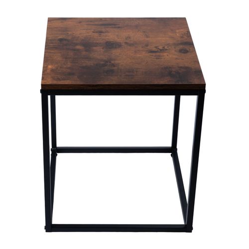 Stoliki kawowe kwadratowe zestaw 2w1 loft industrial ława, dąb antyczny na Arena.pl