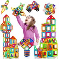 180X KLOCKI MAGNETYCZNE 3D MONTESSORI KONSTRUKCYJNE MAGNETIC TILES EDUKACJA