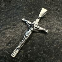 Krzyżyk duży srebrny męski 925 z Jezusem wizerunkiem pasyjka