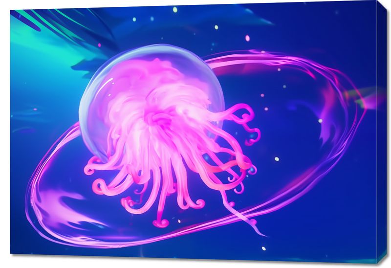 Obraz 100x70cm Neonowa Meduza zdjęcie 1