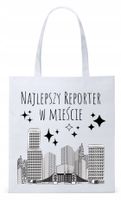 Dla Dziennikarza Prezent Torba Eco Biała Shopper Z Nadrukiem Ze Zdjęciem
