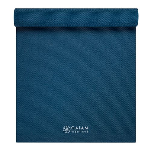 Mata z paskiem do jogi Essentials Gaiam 183 x 61 x 0,6 cm niebieska na Arena.pl