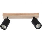 KINKIET LED GU10 DABI STAL DREWNO CZARNY RAL9005 35W