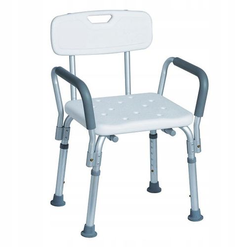 TABORET POD PRYSZNIC KRZESŁO PRYSZNICOWE STOŁEK ALUMNIOWY OPARCIE UCHWYTY na Arena.pl