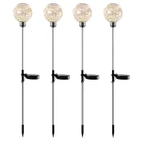 Lampy Lampki Solarne Ogrodowe Wbijane Lampa Led Kula Wodoodporne 4 szt