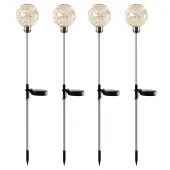 Lampy Lampki Solarne Ogrodowe Wbijane Lampa Led Kula Wodoodporne 4 szt