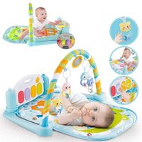 duża mata edukacyjna z pianinkiem interaktywna 5 w 1 seledynowa nicekids