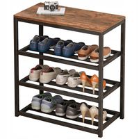 Szafka na buty obuwie półka czarna regał do przedpokoju stojak industrialny