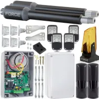 Zestaw do bramy dwuskrzydłowej FORCE SW200 2x2m 400 kg lampa do