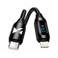 kabel przewód do iphone usb-c - lightning z wyświetlaczem led 36w 1m