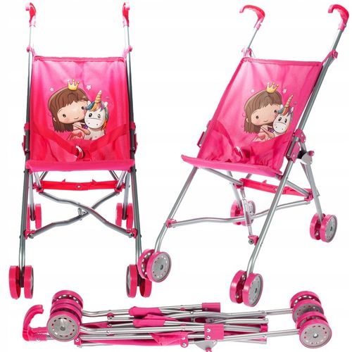 WÓZEK DLA LALEK SPACERÓWKA PARASOLKA JEDNOROŻEC LEKKI SKŁADANY SPACEROWY na Arena.pl