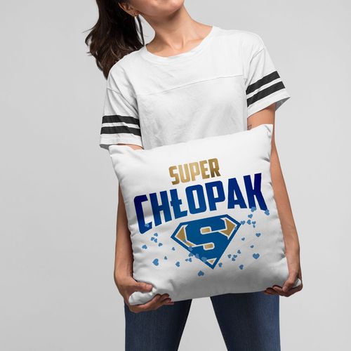 Super chłopak  - poduszka z nadrukiem na Arena.pl