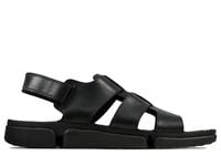 Clarks Sandały męskie - Tri Cove Sky rzepy - rozmiar 41,5 - czarne skórzane