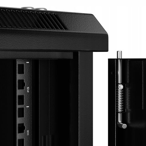 Szafa wisząca RACK 19" 12U, 450mm, Netrack F-Line, czarna, drzwi szklane, na Arena.pl