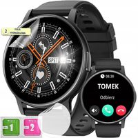 ZEGAREK SMARTWATCH POLSKIE MENU ROZMOWY SPORT SMART WATCH CZARNY WATCH PRO