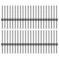 Słupki ogrodzeniowe 44 pcs Szary 80 cm Stal