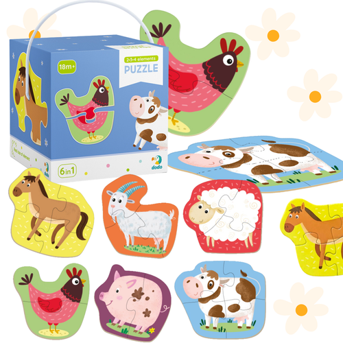 Dodo 2-3-4 Elementy Zwierzęta Domowe Puzzle 18 El. Dla Dzieci Dodo 300152 na Arena.pl