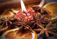 FOTOTAPETA kuchenna ŚWIECZKA OZDOBA POMARAŃCZ