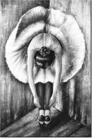 100 70CM OBRAZ PŁÓTNO BALETNICA CZERNI BIELI PŁÓTNO RAMA