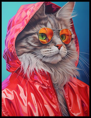 Plakat 50x65cm Kot w Stylu na Arena.pl