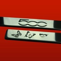 Listwa progowa FIAT 500  BUTTERFLIES Stal nierdzewna 304 połysk 2szt